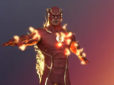 The Flash Rigged 3D Asset - Injustice  3D model