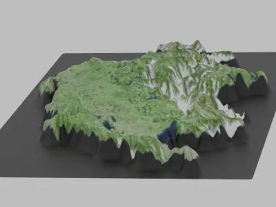 Switzerland Map Country Low-poly 3D model