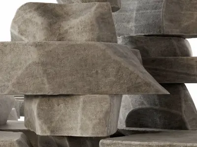 Rock stone plate splinter n1 3D model