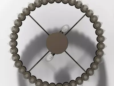 Risette Black Base Chandelier or Pendant Low-poly 3D model