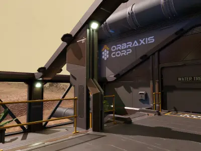 Sci Fi Space Station 2 Modular Kit Low-poly 3D model