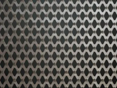 Sci-Fi Rusted Industrial Metal Mesh PBR Seamless Texture