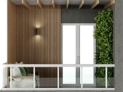 Apartment Modern Balcony 01 3D model