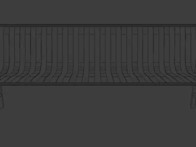 Park Bench Low-poly 3D model