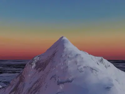 Mount Everest at Dawn Landscape 3D model