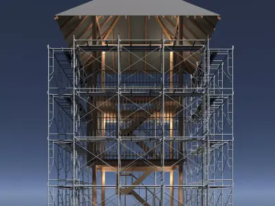 Pavilion in construction scene 26i04 3D model