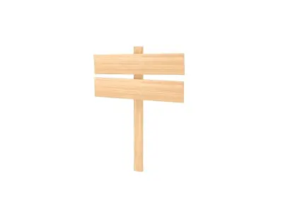 Wooden Signboard 3D model