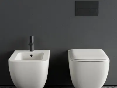 Ceramica Cielo Shui Comfort Wall-Hung WC Low-poly 3D model