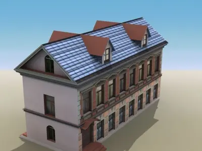 House Two-Story 01 Low-poly 3D model