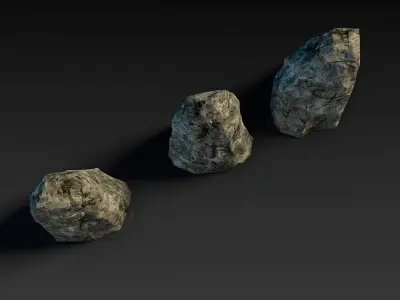 Low Poly Runestones three stones Low-poly 3D model