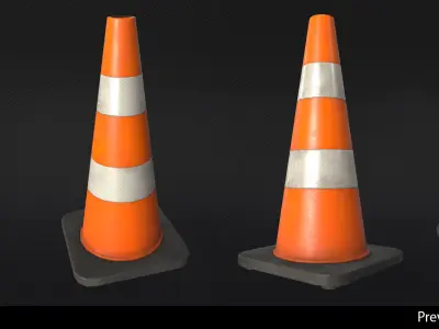 Traffic Cones - In-Game Ready Low-poly 3D model