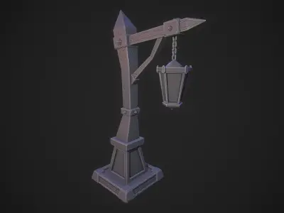 Stylized Streetlamp Low-poly 3D model