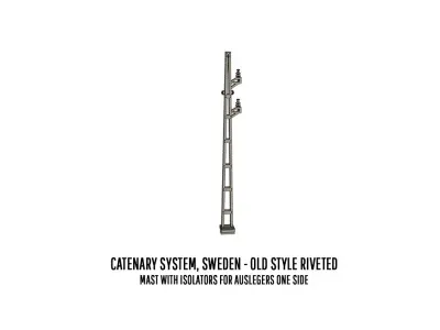 CAT-0001 Catenary set Swedish Old Rivet H0-scale 20 items 3D print model