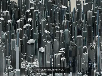 Futuristic City 01 3D Model Pack