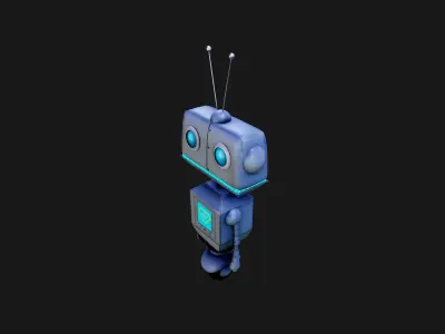 Series of robots part 1  Low-poly 3D model