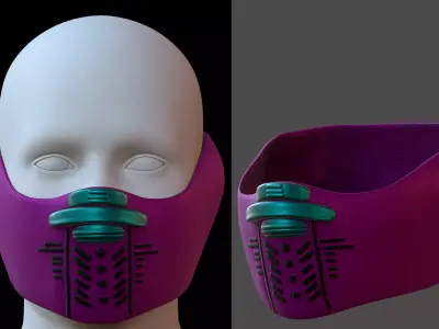 Gas mask helmet 3d model scifi Low-poly  3D model