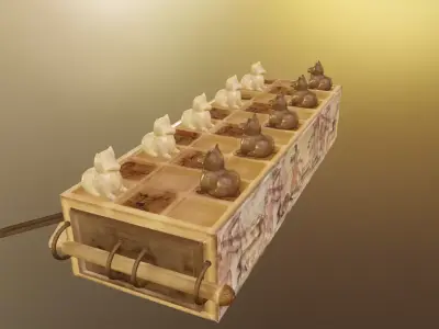 Senet 3D Model Ancient Egyptian Board Game Low-poly 3D model
