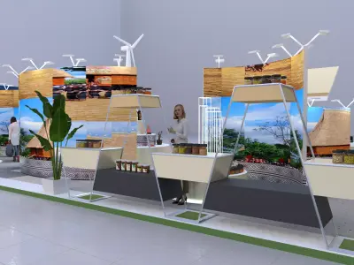 exhibition booth displaying products 3D model