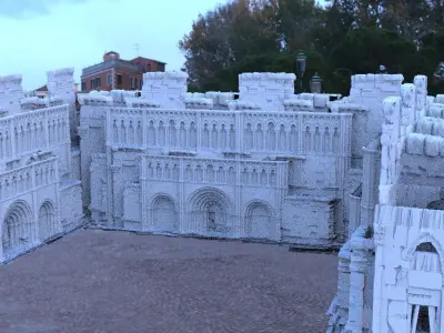 Fantasy architecture courtyard 3D model 3D model