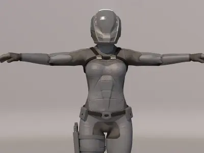 Sci-fi armor suit 3D model