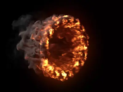 Fire Gate VDB looping sequence 10s  3D model