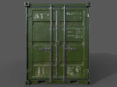 Green Shipping Container PBR Low-Poly 3D Game Ready Model Low-poly 3D model