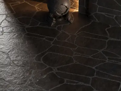 H82 Slate Stone - PBR - 4K - Seamless Low-poly 3D model