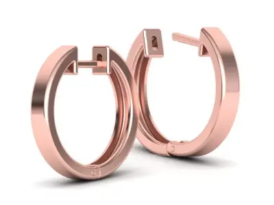 Delicate Fine Hoop Earrings 18mm 3mm wide 3D print model