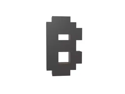 Pixel Font B v1 001 Low-poly 3D model