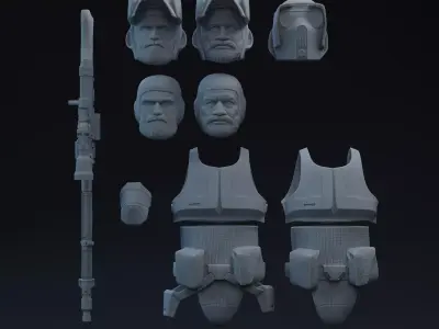 RotJ Scout Trooper Add-On One-Twelfth Scale Printable Kit 3D print model