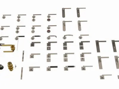 Door handle lock set 3d model 3D model