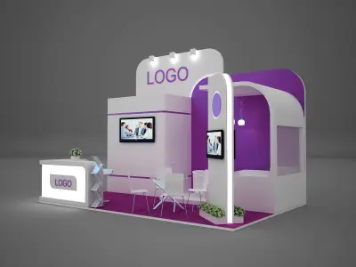 Exhibition stand 6x4 m 3D model