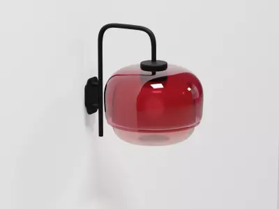 Dopamine Wall Lamp - Vibrant Glass Sconce -5 Color Variants  Low-poly 3D model