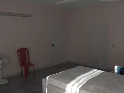 Bedroom with bed and fan 3D model