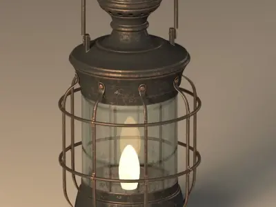 Old brass lantern 3D model