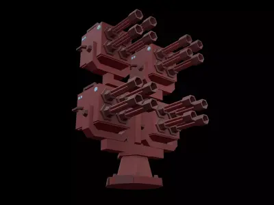 Tower Defence Mechanical v7 003 Low-poly 3D model