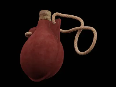 Round Water Bottle Low-poly 3D model