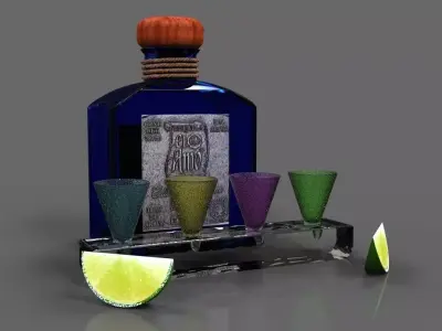 Tequila bottle Free 3D model