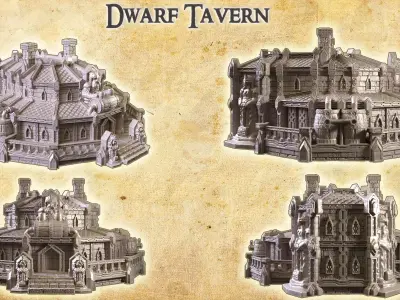 Dwarf Tavern  Tabletop Terrain 28 MM 3D print model