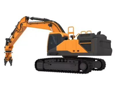 Tracked Excavator Demolition equip 3D model