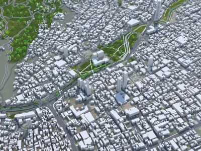 Cali Colombia 30km AI Low-poly 3D model