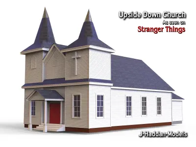 Upside-Down Church from Stranger Things Season 5 3D model