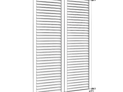 Blue External Shutters 3D model