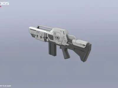 Scifi Battle gun Low-poly 3D model