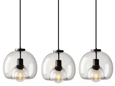 Hand-Blown Glass Dome Hanging Lamp 3D model
