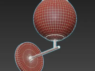 Schoppen-1491-1W wall light with glass globe 3D model