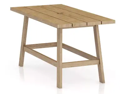 Simple Wooden Table 3D model