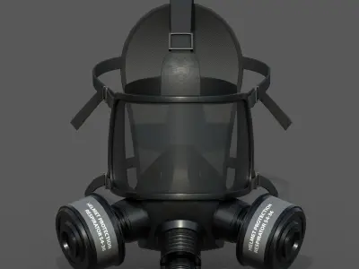 Gas mask helmet 3d model military combat fantasy  Low-poly 3D model