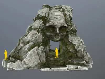 skull cave Low-poly 3D model 34