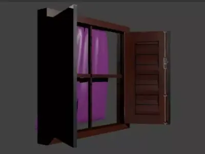 BEST WINDOW WITH CURTAIN 3D model